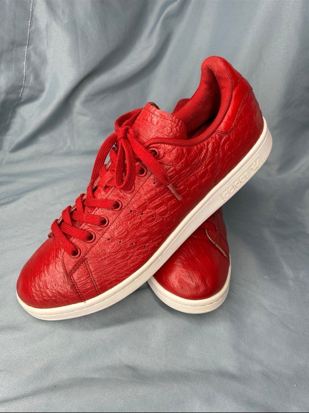 adidas Red Low-Top Leather Sneakers